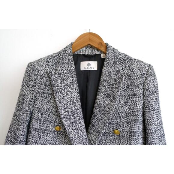 BABATON Tweed Linen-Blend Double-Breasted Index Blazer Jacket XS ARITZIA $228 - Picture 4 of 13